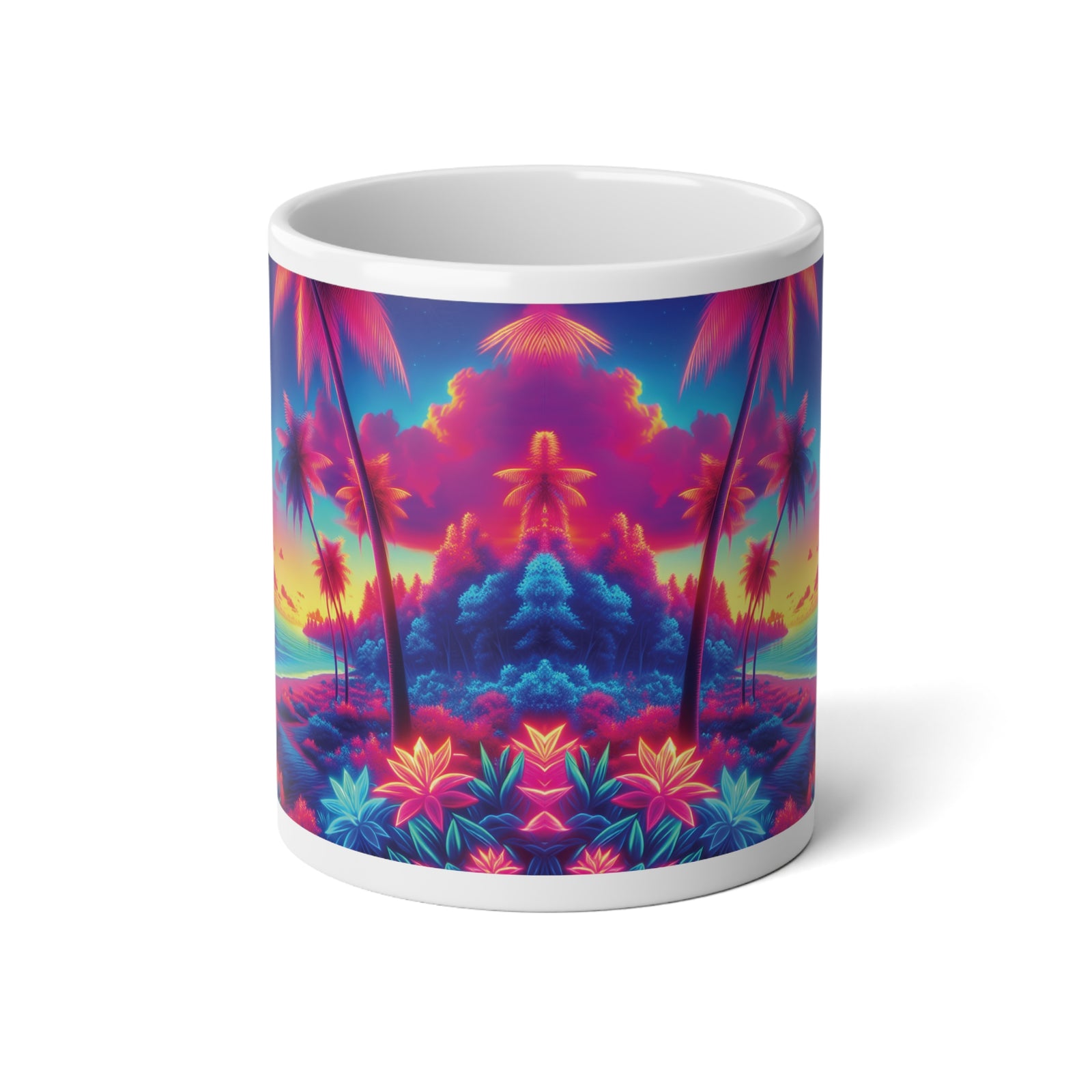 Jumbo Mug, 20oz, Neon Beach | Tropical Coffee Cup