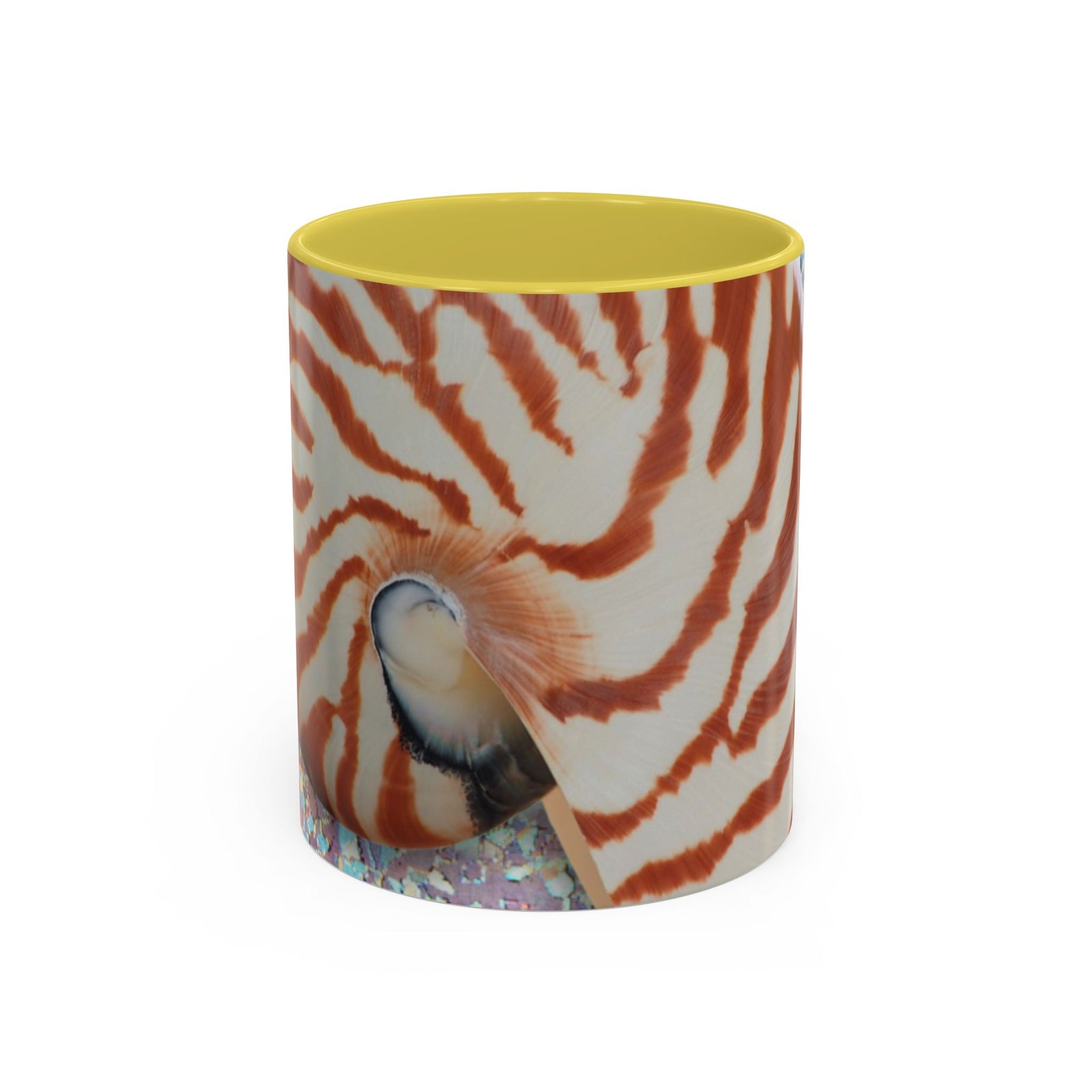 Colorful Mugs (11oz, 15oz), Disco Tiger Stripe Nautilus Macro