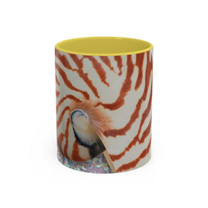 Colorful Mugs (11oz, 15oz), Disco Tiger Stripe Nautilus Macro
