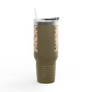 Insulated Travel Mug, 40oz / Beach Wicker - Perfect for Outdoor Adventures