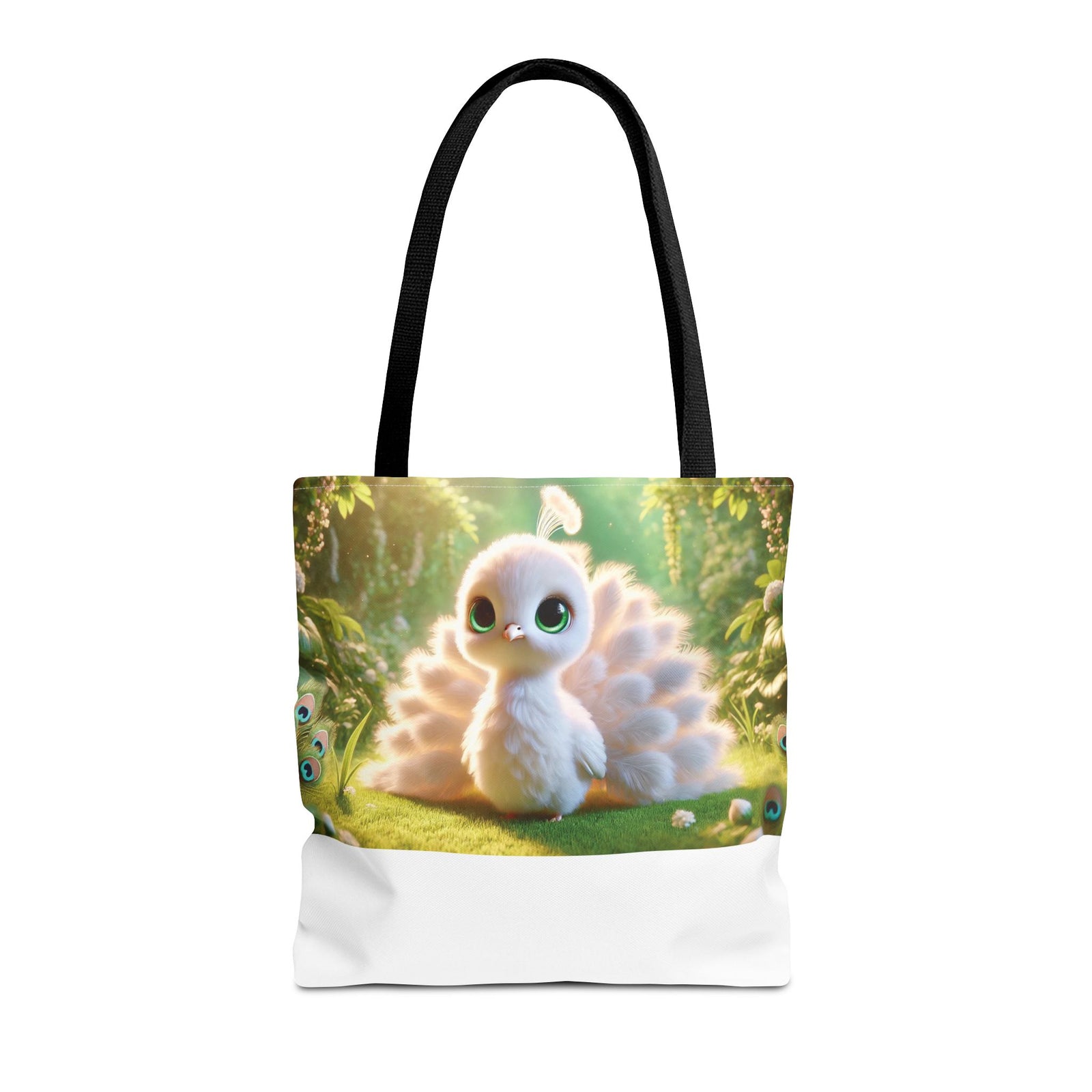 Baby White Peacock/White Trio Tote Bag - 3 Sizes