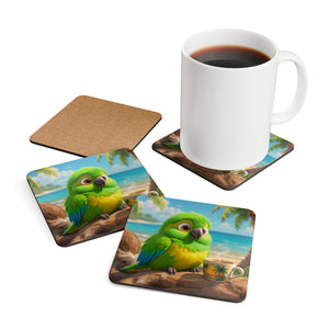 Coaster Set/4 - Lulu the Parrot