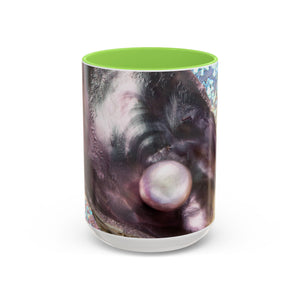 Colorful Mugs (11oz, 15oz), Disco Lavender Pearl Oyster Macro