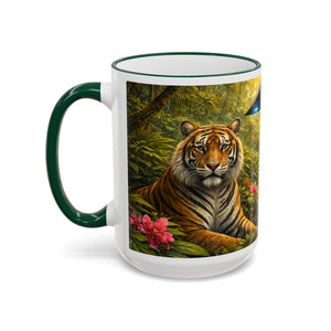 Accent Rim & Handle Mug — UFO & Tiger