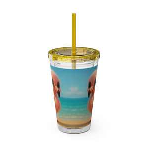 Tropical Tumbler with Straw | 16 oz: Baby Flamingo