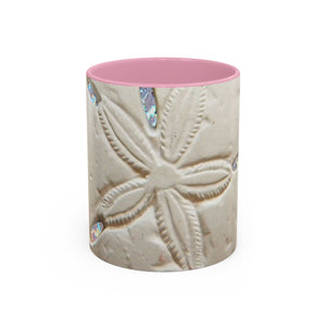 Colorful Mugs (11oz, 15oz), Disco Sand Dollar Macro