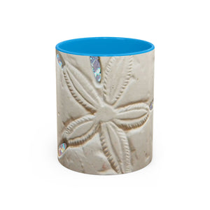 Colorful Mugs (11oz, 15oz), Disco Sand Dollar Macro