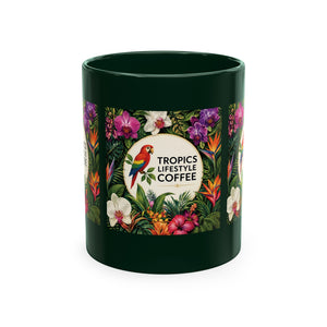 Tropical Coffee Mug, 11 oz — Ceramic Tropics Lifestyle Coffee Colorful Logo