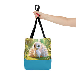 Baby White Peacock Trio Tote Bag - 3 Sizes