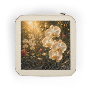 Pearl Orchid Jewelry Travel Case — Compact Floral Travel Jewelry Organizer