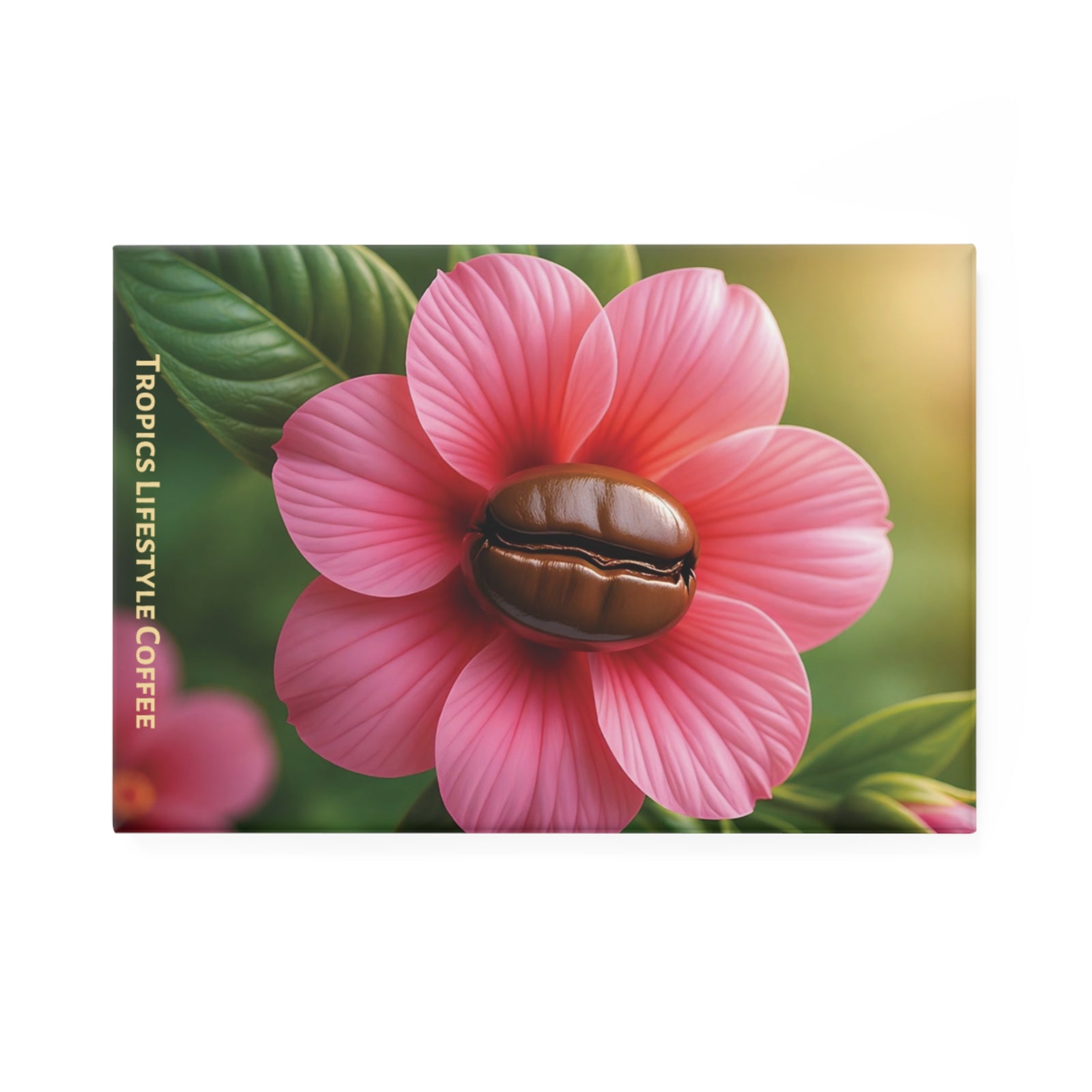 Coffee Bean Flower Rectangle Magnet — Tropics Lifestyle Coffee Decorative Fridge Magnet