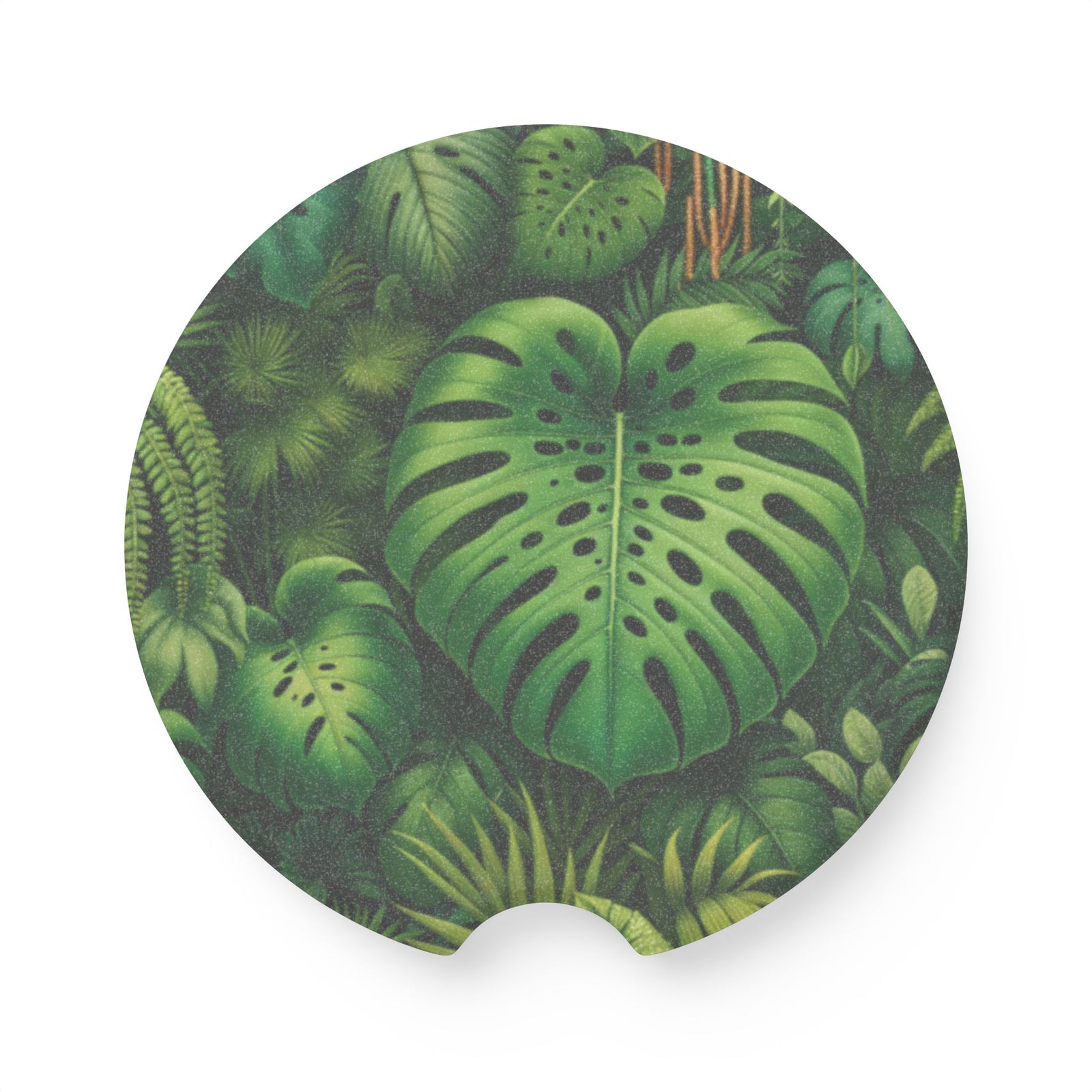 Soapstone Car Coaster - Rainforest Greenery