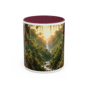 Tropical Waterfall Mug – Lush Jungle Scenic Accent Coffee Cup (11oz/15oz)
