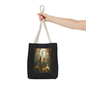 Three Mermaid Sisters, Black Tote Bag - 3 Sizes