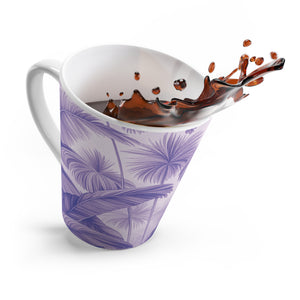 Latte White Mug - Perfect for Coffee Enthusiasts / Palm Serenity, Lilac