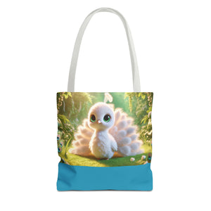 Baby White Peacock Trio Tote Bag - 3 Sizes