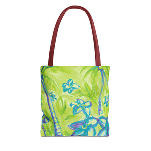 Lime Tropical Doodles Tote Bag - 3 Sizes