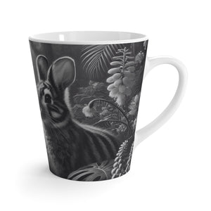 Latte White Mug - Tropical Sumatran Rabbits/Slate