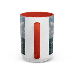 Accent Coffee Mug (11, 15oz), 8 Colors - UFO and Dolphin