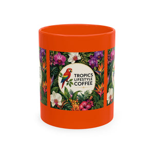 Tropical Coffee Mug, 11 oz — Ceramic Tropics Lifestyle Coffee Colorful Logo