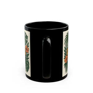 Black Coffee Mug - Palm & Bean Coffee Cub