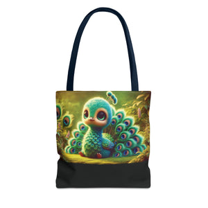 Baby Peacock/Black Trio Tote Bag - 3 Sizes
