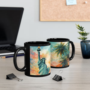 Patriotic Coffee Mug ~ Tropical Statue of Liberty, 2 Sizes
