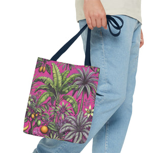 Tropical Fruit/Hot Pink Tote Bag - 3 Sizes