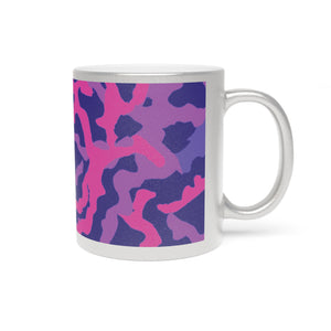 Tropical Metallic Mug, Gold or Silver - Coral Threads/Heatwave