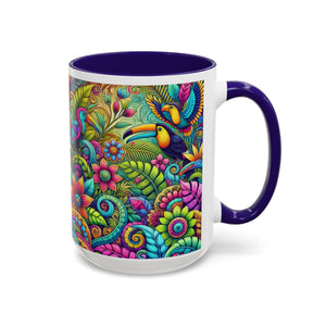 Accent Color Coffee Mug, Many Colors - 11oz & 15oz / Rainforest Music