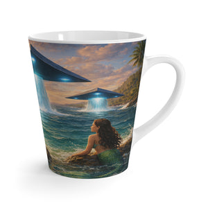Latte White Mug - UFOs and Mermaids