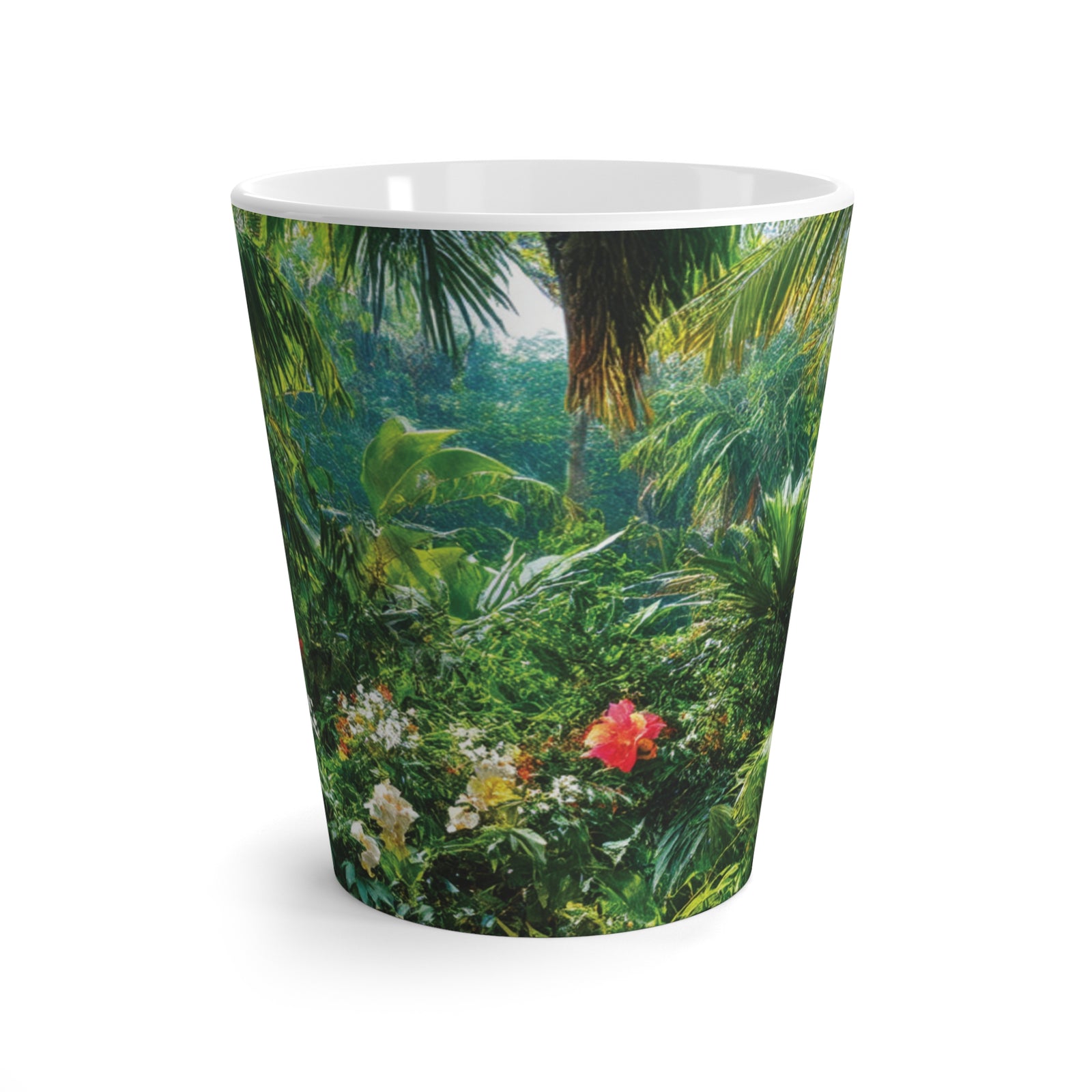 Latte White Mug - Perfect for Coffee Enthusiasts / Rainforest Path