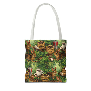 Tropical Rabbits & UFOs Tote Bag, Black - 3 Sizes
