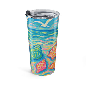 20oz Tumbler — Colorful Seaside Shells Insulated Travel Mug