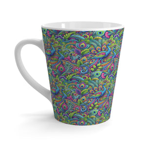 Latte White Mug - Peacock Prism, Nano
