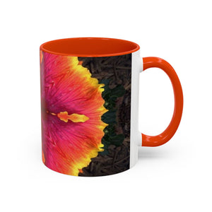 Colorful Mugs (11oz, 15oz), Hibiscus Kaleidoscope #1