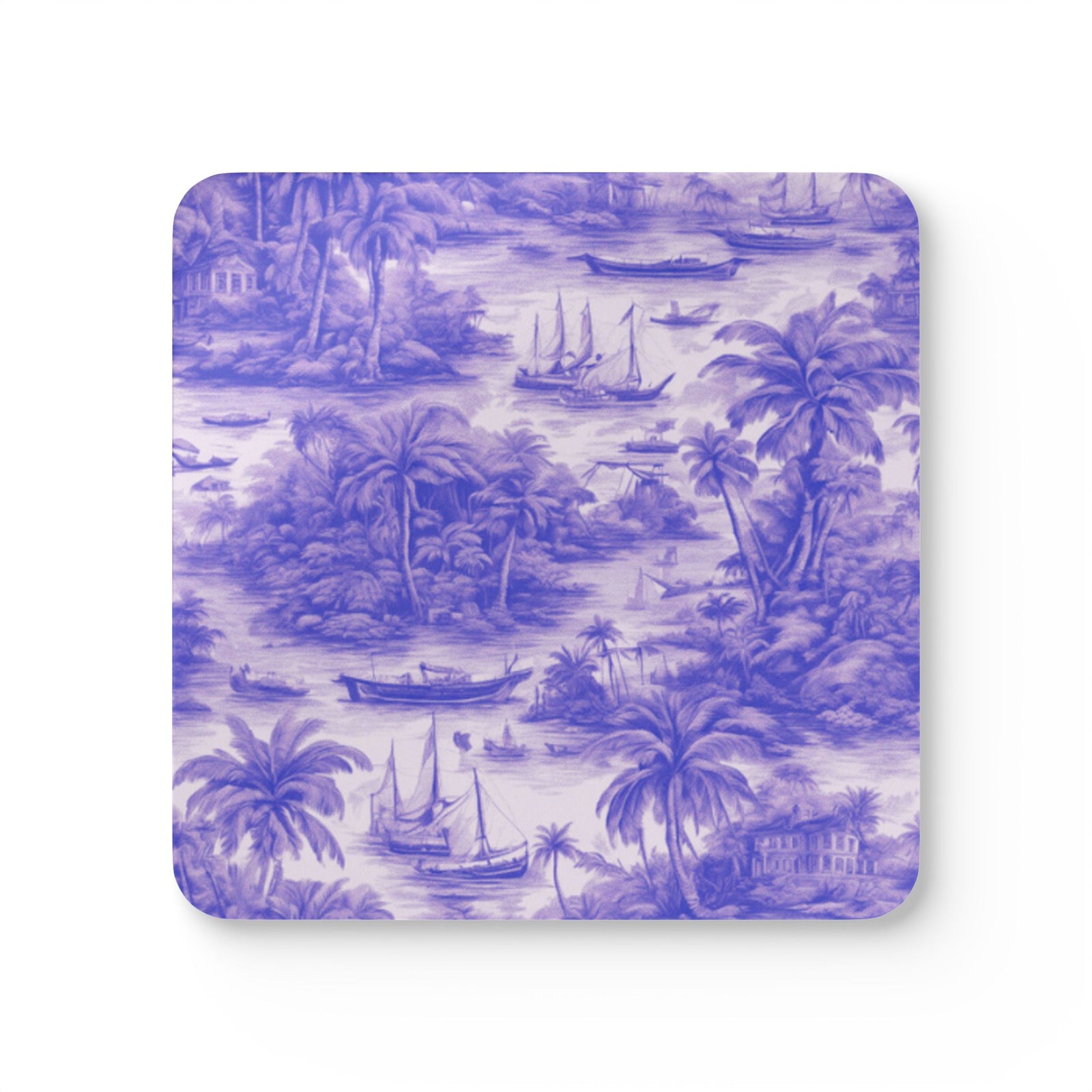 Coaster Set/4 - Tropical Toile #1, Purple