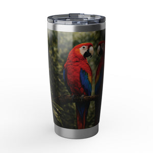 Macaw Jungle 20oz Tumbler - Tropical Parrot Travel Cup