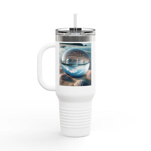 Insulated Travel Mug, 40oz / Beach Illusion Ball - Perfect for Outdoor Adventures