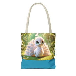 Baby White Peacock Trio Tote Bag - 3 Sizes