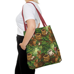 Tropical Rabbits & UFOs Tote Bag, Black - 3 Sizes