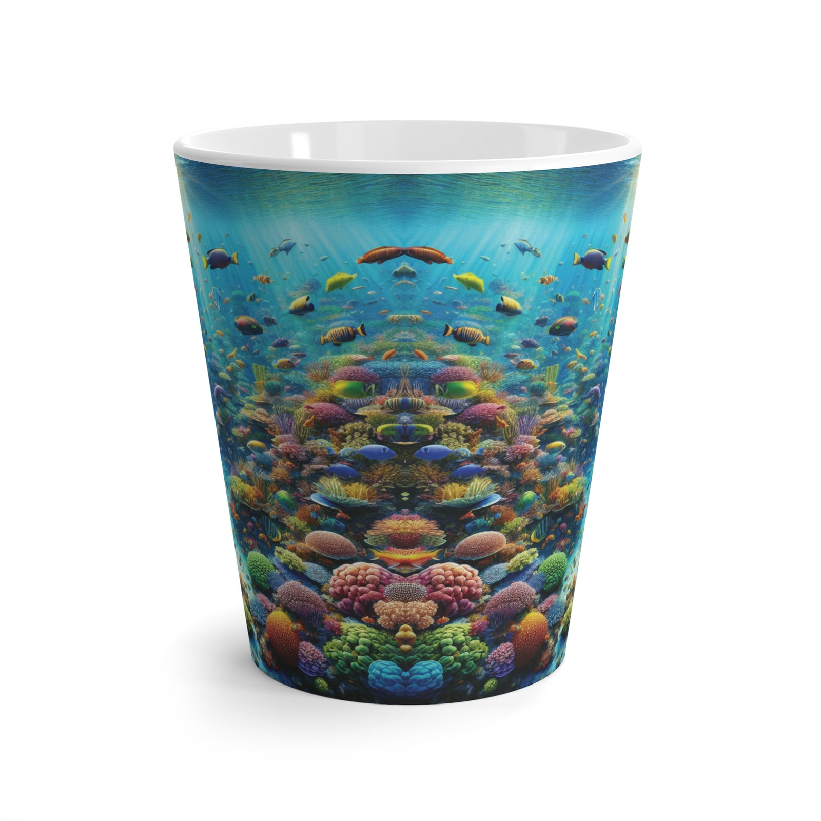 Latte White Mug - Busy Coral Reef