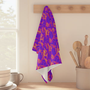 Tropical Microfiber Coffee/Tea Towel – Krazy Kool Toile Trip, Purple