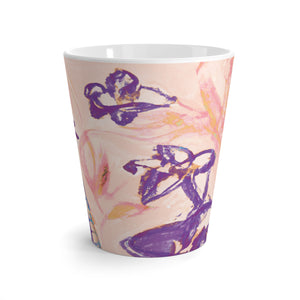 Latte White Mug - Tropical Doodles, Peach