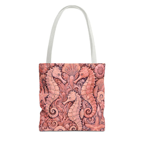 Seahorse Trio Tote Bag, Red - 3 Sizes