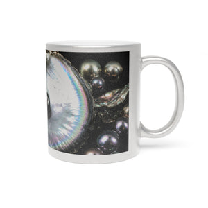 Pearl Shell Metallic Mug 11 oz — Iridescent Ocean Oyster Design
