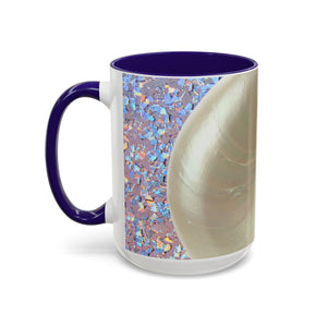 Colorful Mugs (11oz, 15oz), Disco White Nautilus Macro