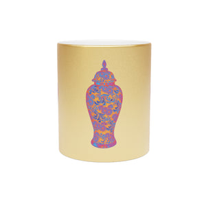 Colorful Tropical Design Metallic Mug, Gold or Silver - Heatwave Ginger Jar