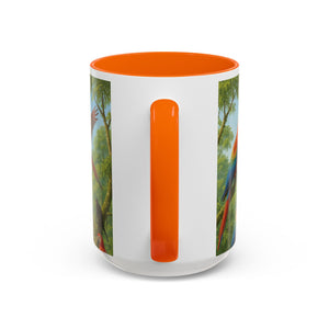 Accent Coffee Mug (11, 15oz), 8 Colors - UFO and Macaws