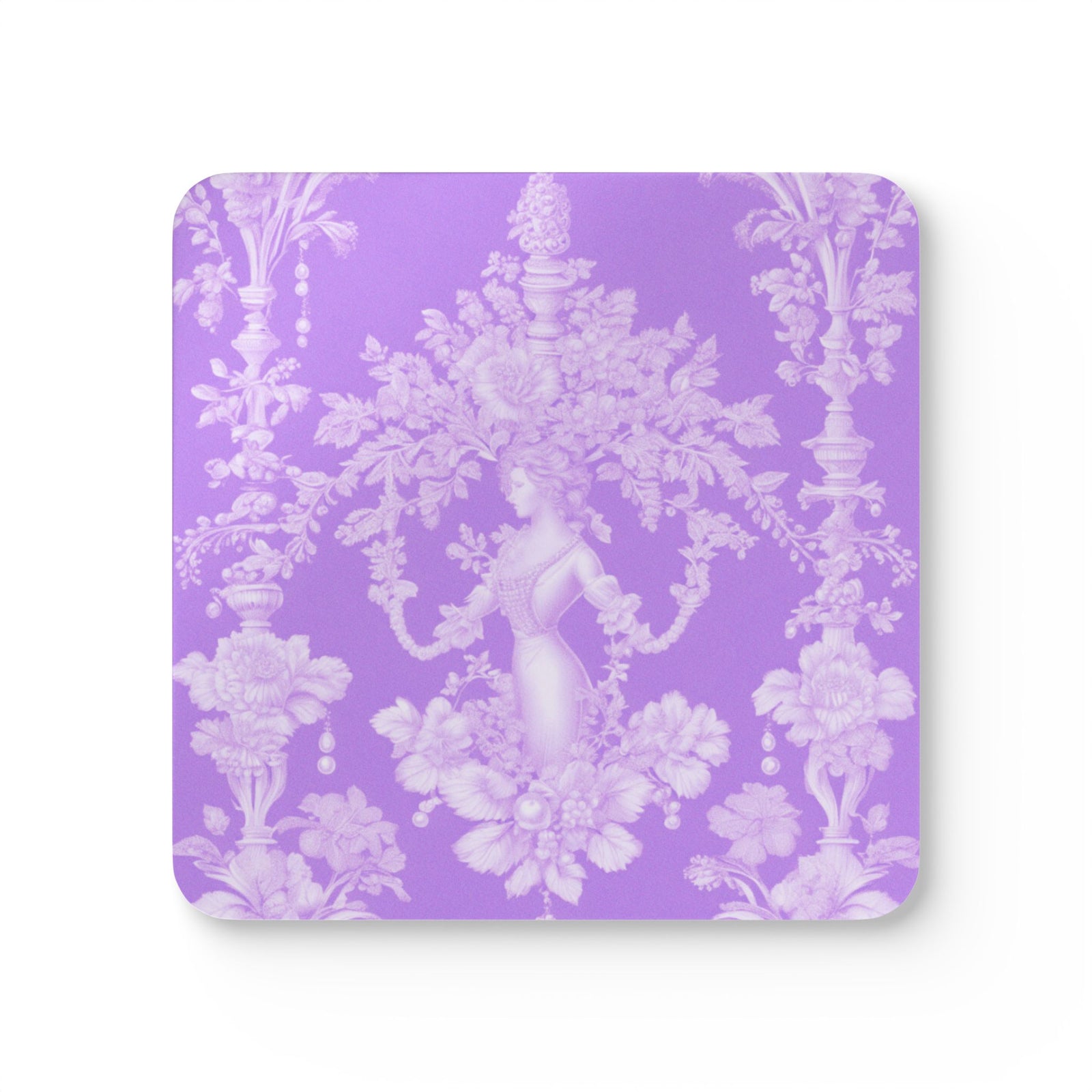Coaster Set/4 - Pearl Lady Toile, Lavendar